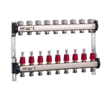 Коллектор теплого пола ROHO R804-09 1"х9 выхода