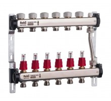 Коллектор теплого пола с байпасом ROHO R814-06 1"х 3/4"ЕК AISI304