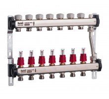 Коллектор теплого пола с байпасом ROHO R814-07 1"х 3/4"ЕК AISI304