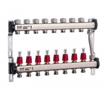 Коллектор теплого пола с байпасом ROHO R814-08 1"х 3/4"ЕК AISI304