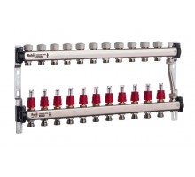 Коллектор теплого пола с байпасом ROHO R814-11 1"х 3/4"ЕК AISI304