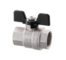 Кран шаровой ROHO 1/2" В/В DN 15 мм (R100-050B) черная ручка бабочка