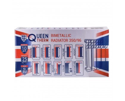 Радиатор биметаллический секционный QUEEN THERM 350/96