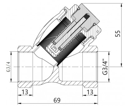 Косой ﻿фильтр с магнитом Thermo Alliance Forte 3/4" ВВ TAF126MW20