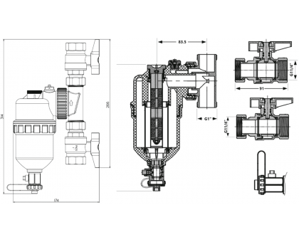 Фильтр-дешламатор Thermo Alliance Forte TAF400G32 1 1/4" В/В с магнитом