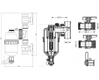 Фильтр-дешламатор Thermo Alliance Forte TAF400G25 1" В/В с магнитом