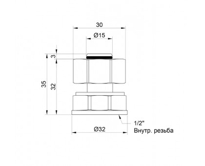 Обжимная муфта с внутренней резьбой SD Plus 20x1/2"
