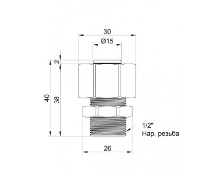 Обжимная муфта с наружной резьбой SD Plus 20x1/2"