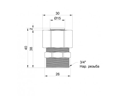 Обжимная муфта с наружной резьбой SD Plus 20x3/4"