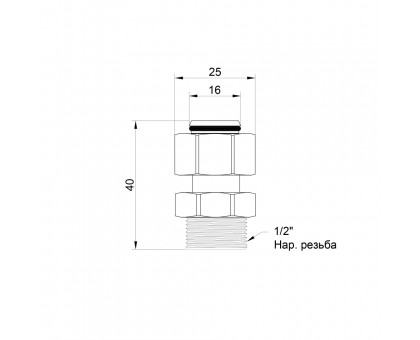 Обжимная муфта с наружной резьбой SD Plus 16x1/2"