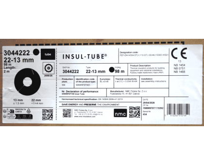 Теплоизоляция ﻿каучуковая Insul-Tube k Ø22x13 мм 2 м (3044222) 