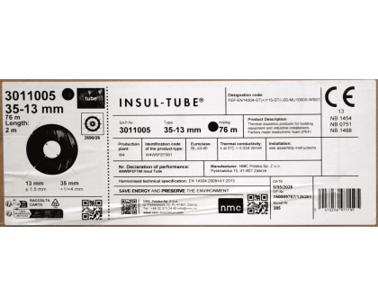 Теплоизоляция ﻿каучуковая Insul-Tube k Ø35x13 мм 2 м (3011005) 