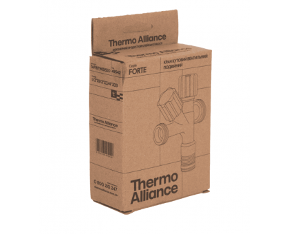 Приладовий кран кутовий подвійний Thermo Alliance Forte 1/2"Зх1/2"Зх3/4"З TAF187W151520 хром