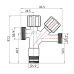 Приладовий кран кутовий подвійний Thermo Alliance Forte 1/2"Зх1/2"Зх3/4"З TAF187W151520 хром