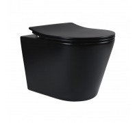Подвесной унитаз Qtap Virgo Rimless Matt Black (QT1833051ERMB)