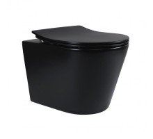 Подвесной унитаз Qtap Virgo Rimless Matt Black (QT1833051ERMB)
