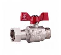 Кран шаровой прямой с накидной гайкой SD Forte 1/2" В/Н SF261W15