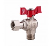 Кран шаровый угловой с накидной гайкой SD Forte 1/2" ВН (SF224W15)
