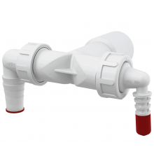 Двойное колено AlcaPlast P156Z G1"/18-23 с обратным клапаном и штуцерами