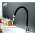 Haiba SUS 011 (HB3890) ﻿смеситель для кухни из нержавеющей стали с высоким гибким серым силиконовым изливом 