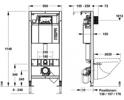 Инсталляция Mepa (299S97005)+бачок P31+клавиша Orbit