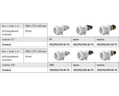 Клапан заполнения бачка унитаза боковой KK Pol ZN2/102 1/2" латунь