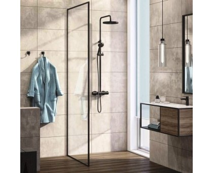 Душевая стойка Kludi Logo Dual Shower System 6808239-00  с термостатом черный мат