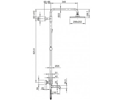 Душевая колонна с термостатом Koer KB-57011-01 (KR4724) Хром
