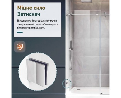 Душевая кабина без поддона Koer SR SC07-120x90x200-TR-01 прозрачное стекло Easy Clean 8 мм Хром (KR5370)