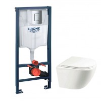 GROHE SET Унитаз подвесной MIXXUS PREMIUM ELLIPSE-0301-R+Инсталяция GROHE RAPID SL 38772001