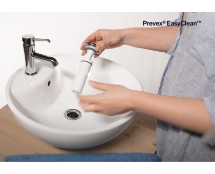 Сифон Prevex Easy Clean D40 клик-клак хром пластик с переливом телескопический