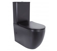 Унитаз компактный напольный Qtap Robin Ultra Quiet, Matt Black, QT13226083AMB