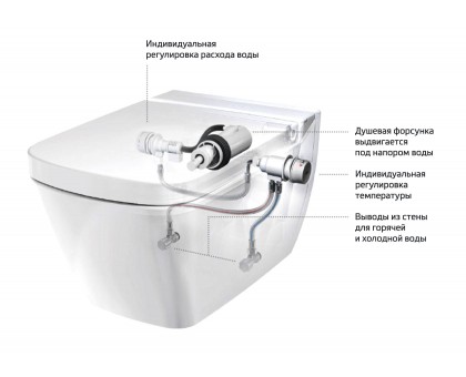 Унитаз безободочный с функцией биде Teceone (9700200)