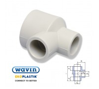 Тройник редукционный двухсторонний WAVIN Ekoplastik 32х25х25 STKR0322525