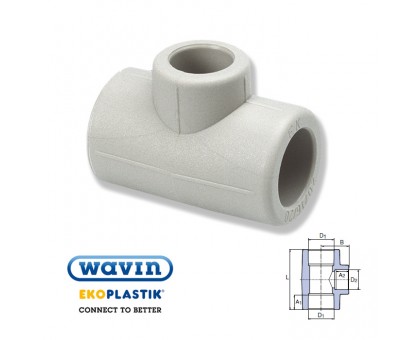 Тройник редукционный WAVIN Ekoplastik 25х20х25 STKR02520X