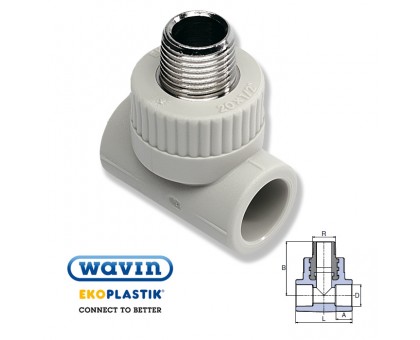 Тройник с НР WAVIN Ekoplastik 32х3/4" STKE03225X