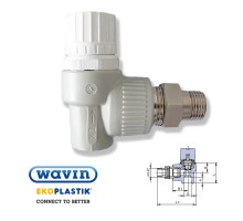 Радиаторный угловой вентиль WAVIN Ekoplastik 20 SVER020RXX