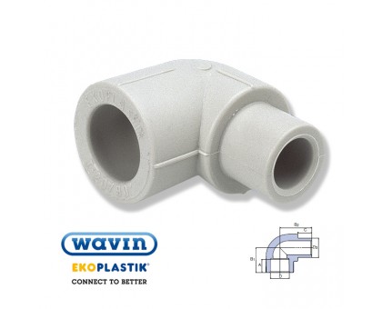 Угол WAVIN Ekoplastik 90x32 ВН
