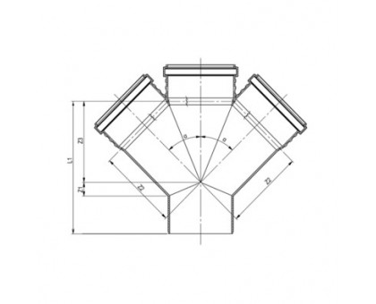 Хрестовина безшумної каналізації ASG S Line 110x110x110x45° (6547646)