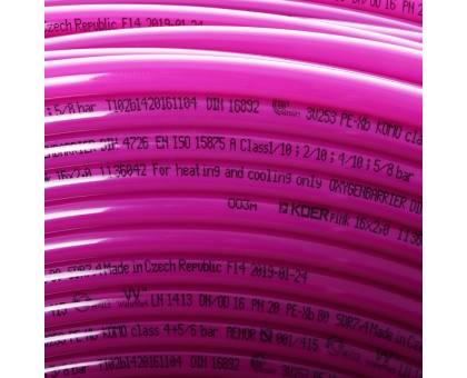 Труба для теплого пола KOER PEX-B EVOH 16x2 мм (PINK) 240 м