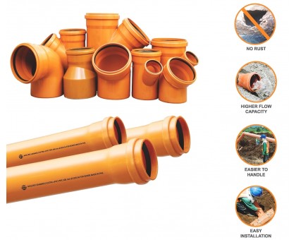 Зовнішня каналізаційна труба Magnaplast KGEM 110x3,2 L500 SN8 (20005)  