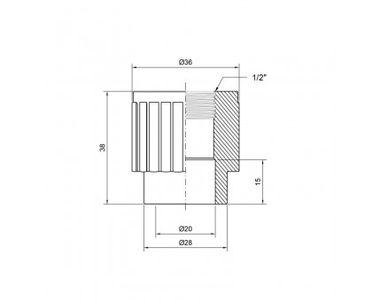 Муфта с внутренней резьбой Thermo Alliance DSB2015 20x1/2"