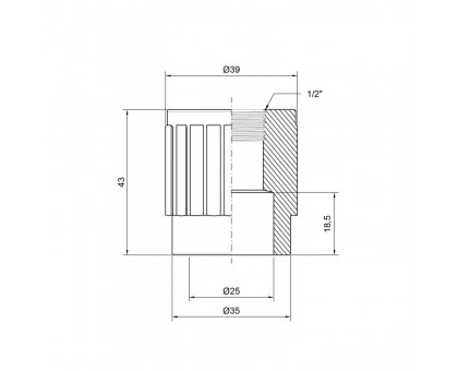Муфта с внутренней резьбой Thermo Alliance DSB203 25x1/2"