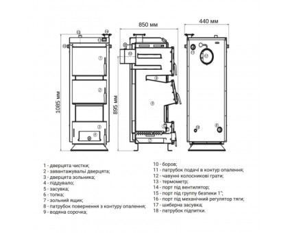Котел твердотопливный Thermo Alliance Ferrum FSF 16-20 V3.0