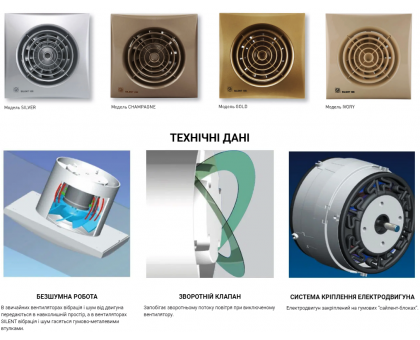 Малошумний витяжний вентилятор Soler&Palau SILENT-100