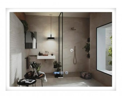 Зеркало Mixxus Flat MR04 100x60 см (MI6008) LED Touch, Anti-fog, димер, часы