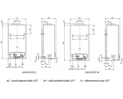 Газовая ﻿колонка IMMERGAS JULIUS ECO 11 л горелка LOW NOx