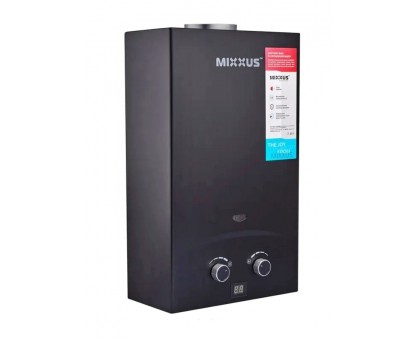 Димохідна газова колонка MIXXUS GWH-0210 BASIC BLACK 10 л/хв (чорна) (WH0023)