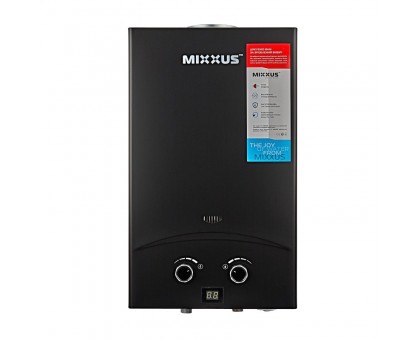 Димохідна газова колонка MIXXUS GWH-0210 BASIC BLACK 10 л/хв (чорна) (WH0023)
