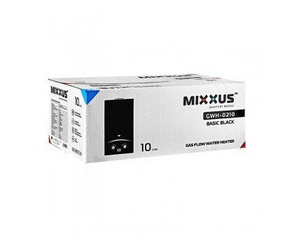 Димохідна газова колонка MIXXUS GWH-0210 BASIC BLACK 10 л/хв (чорна) (WH0023)